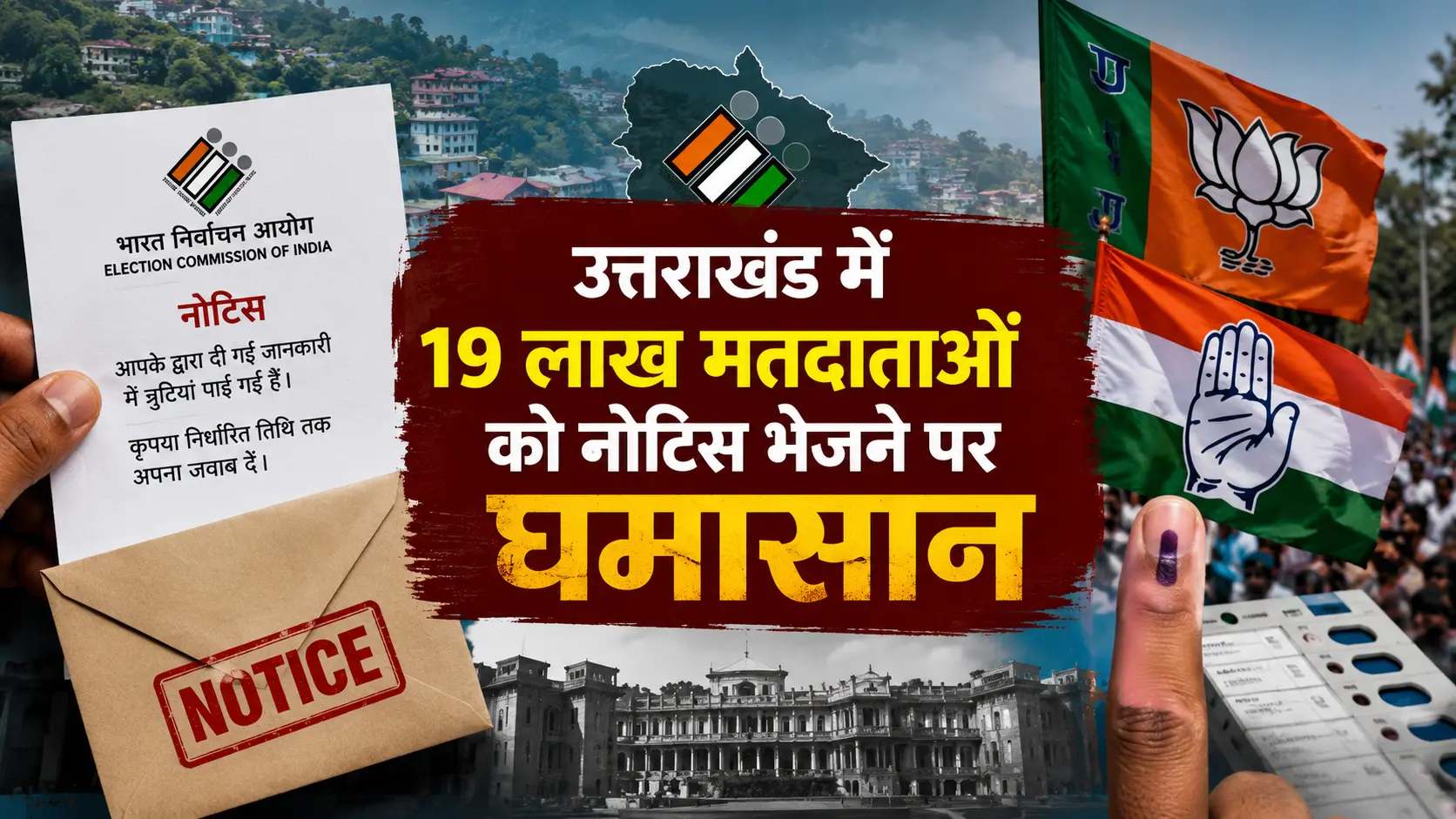 उत्तराखंड में 19 लाख मतदाताओं को नोटिस भेजने पर घमासान